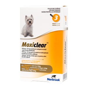 Moxiclear Dog M 1.0 ml (4-10 kg) x 3 pipete (galben)