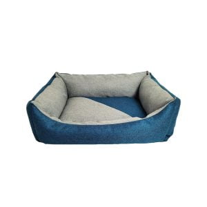 Culcus textil pentru caini si pisici libra l grey-blue 80x55x20 cm