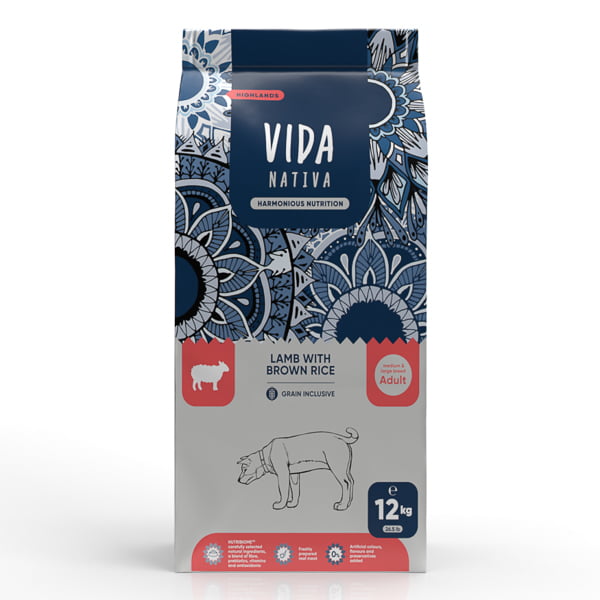 Vida Nativa Highlands Lamb with Brown Rice Adult Dog Medium & Large Breed 12 kg