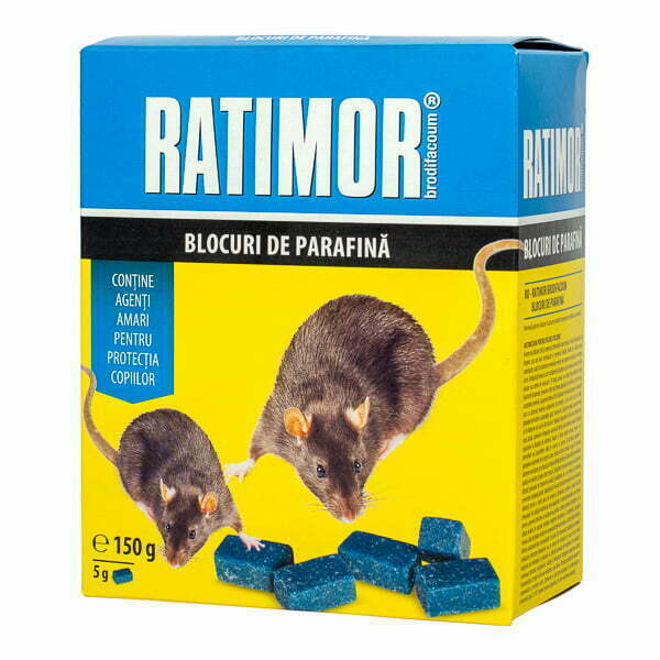 Ratimor Brodifacoum Wax Block 5 g/150 g (29 ppm) - albastru